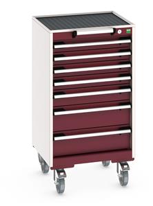Drawers: 4 x 75, 1 x 100, 2 x 150mm... Bott Mobile Storage Cabinet Drawer Trolleys 525mm x 525mm
